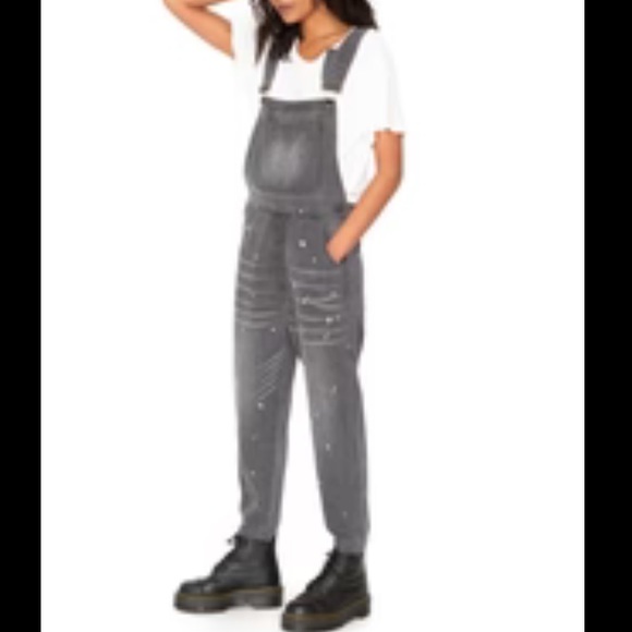 Sandrine Rose xFree People Polka Grey Denim Overall Sz XS - Picture 4 of 10